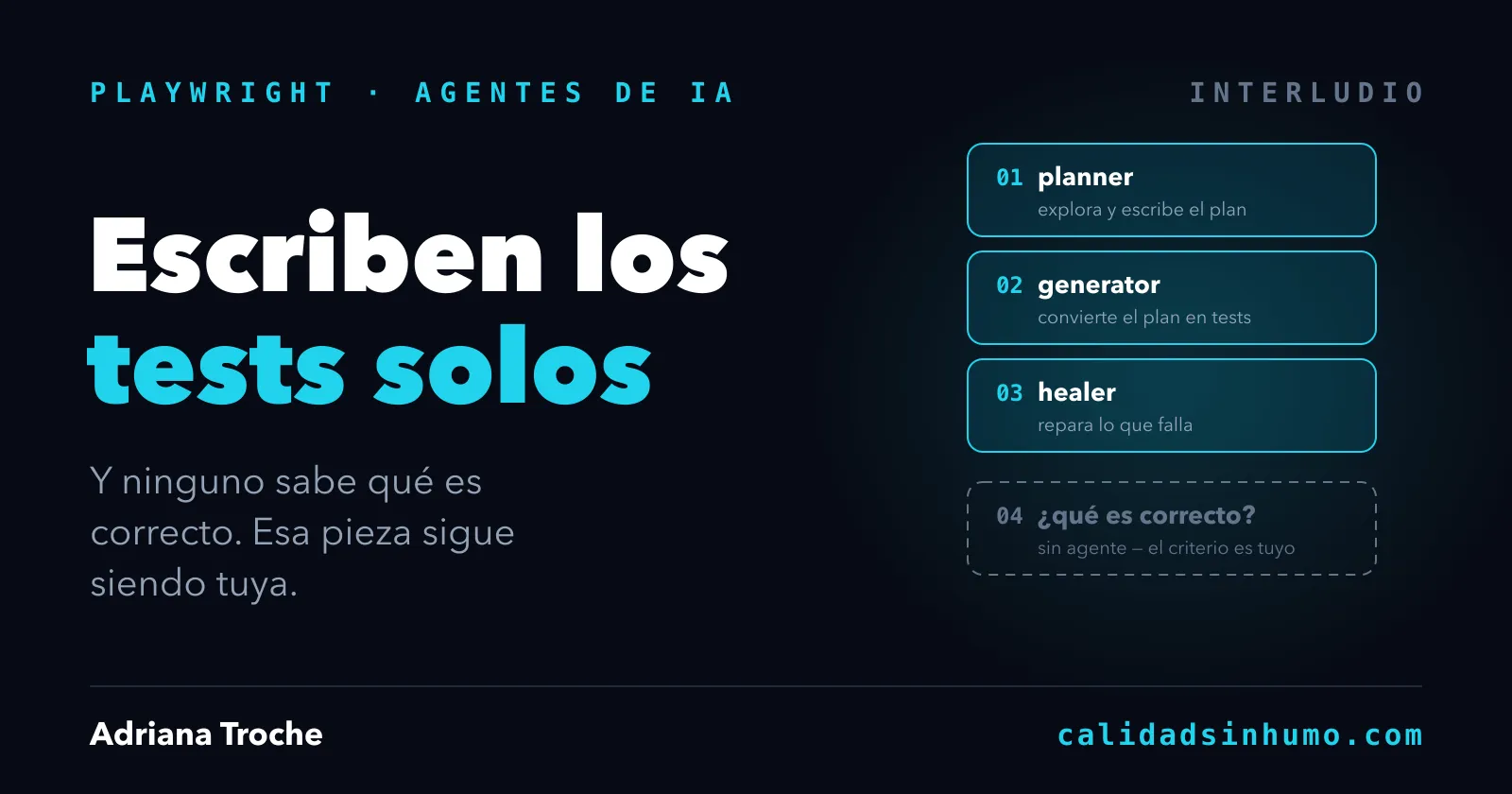 Probé los 3 agentes de Playwright: escriben los tests, pero no saben qué es "correcto"