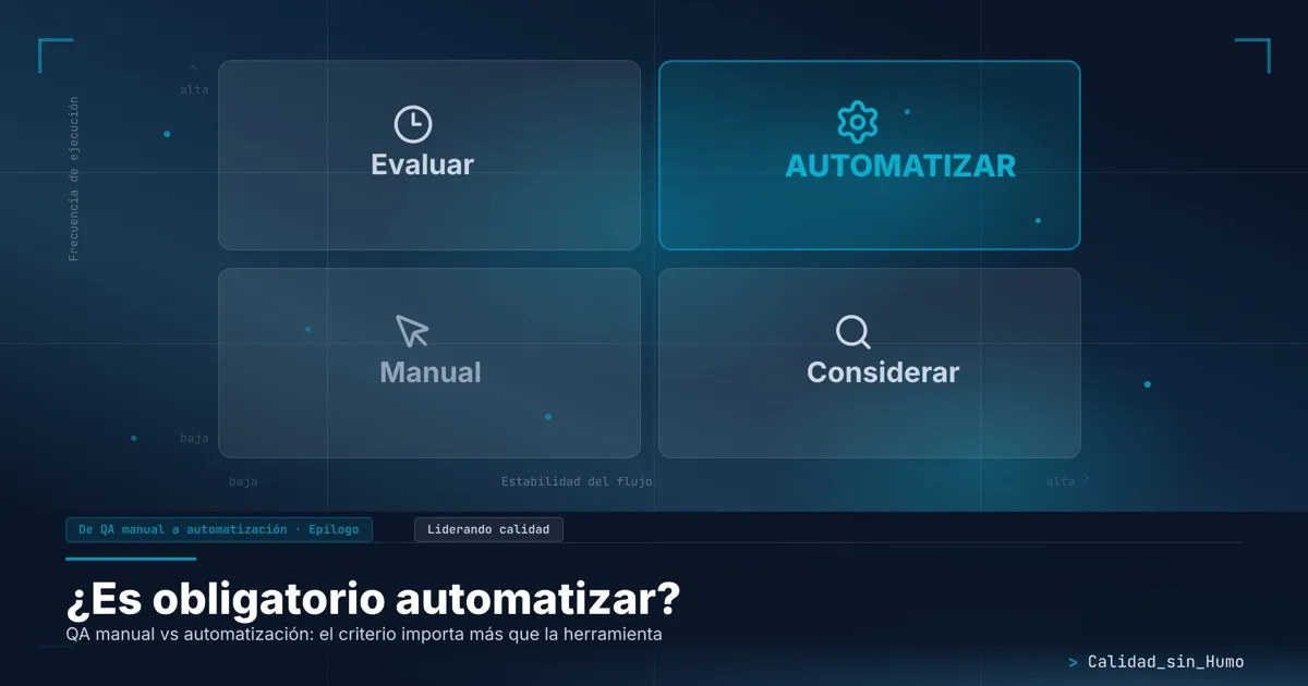 QA manual vs automatización: ¿es obligatorio automatizar?