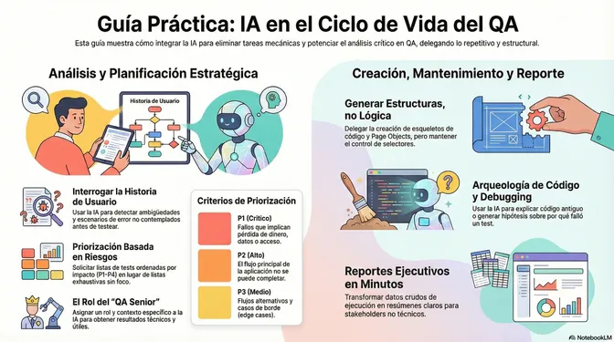 IA en el ciclo de vida del QA — análisis, planificación, creación y reporte